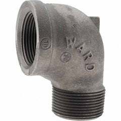 Value Collection - Size 1-1/4", Class 150, Malleable Iron Black Pipe 90° Street Elbow - 150 psi, Threaded End Connection - Industrial Tool & Supply