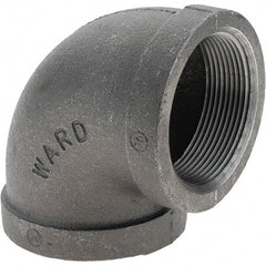Value Collection - Size 2", Class 150, Malleable Iron Black Pipe 90° Elbow - 150 psi, Threaded End Connection - Industrial Tool & Supply