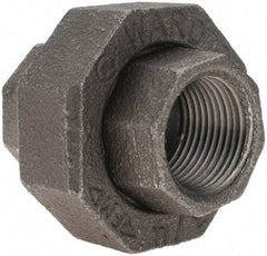 Value Collection - Size 3/4", Class 150, Malleable Iron Black Pipe Union - 150 psi, Threaded End Connection - Industrial Tool & Supply