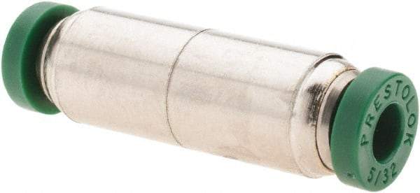 Parker - 5/32" Outside Diam, Nickel Plated Brass Push-to-Connect Tube Union - 300 Max psi, Tube to Tube Connection, Nitrile O-Ring - Industrial Tool & Supply