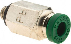 Parker - 5/32" Outside Diam, 10-32 UNF, Nickel Plated Brass Push-to-Connect Tube Male Connector - 300 Max psi, Tube to Male UNF Connection, Nitrile O-Ring - Industrial Tool & Supply