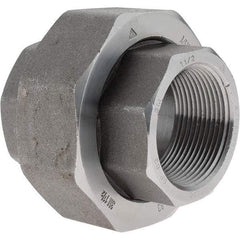 Value Collection - Size 1-1/2", Class 3,000, Forged Carbon Steel Black Pipe Union - NPT End Connection - Industrial Tool & Supply