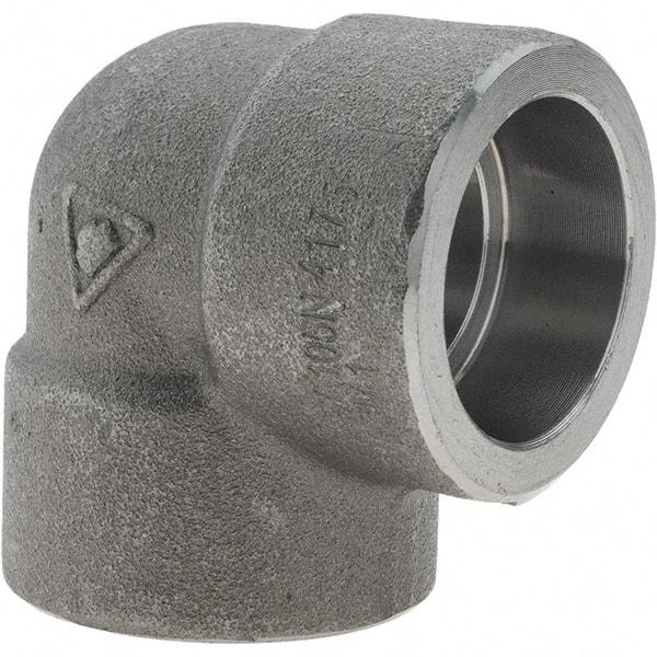 Value Collection - Size 1", Class 3,000, Forged Carbon Steel Black Pipe 90° Elbow - Socket Weld End Connection - Industrial Tool & Supply