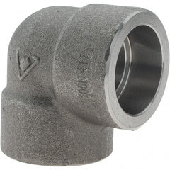 Value Collection - Size 1", Class 3,000, Forged Carbon Steel Black Pipe 90° Elbow - Socket Weld End Connection - Industrial Tool & Supply