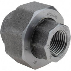 Value Collection - Size 1/2", Class 3,000, Forged Carbon Steel Black Pipe Union - NPT End Connection - Industrial Tool & Supply