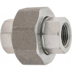 Value Collection - Size 3/8", Class 3,000, Forged Carbon Steel Black Pipe Union - NPT End Connection - Industrial Tool & Supply