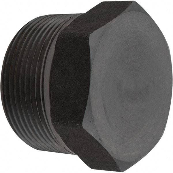 Value Collection - Size 1-1/2", Class 3,000, Forged Carbon Steel Black Pipe Hex Plug - NPT End Connection - Industrial Tool & Supply