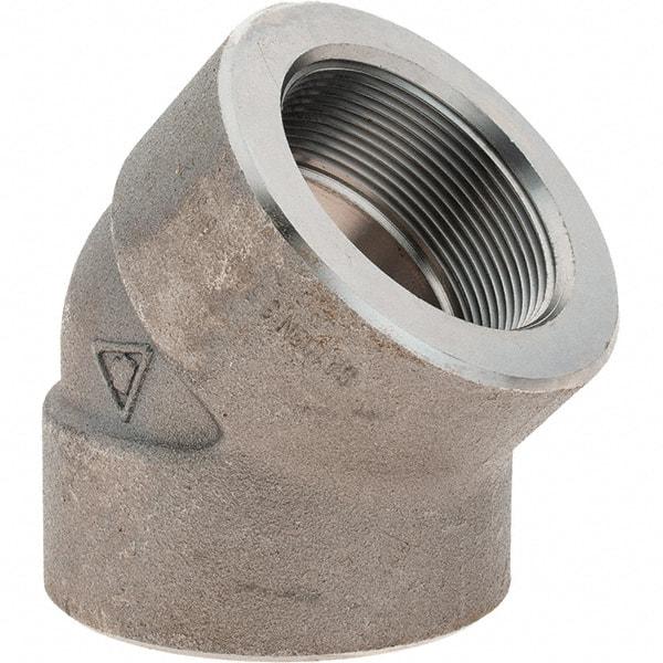 Value Collection - Size 2", Class 3,000, Forged Carbon Steel Black Pipe 45° Elbow - NPT End Connection - Industrial Tool & Supply