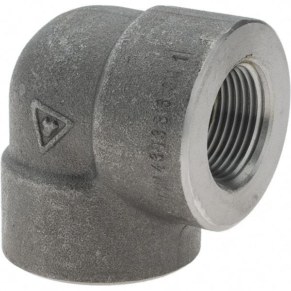 Value Collection - Size 1", Class 3,000, Forged Carbon Steel Black Pipe 90° Elbow - NPT End Connection - Industrial Tool & Supply