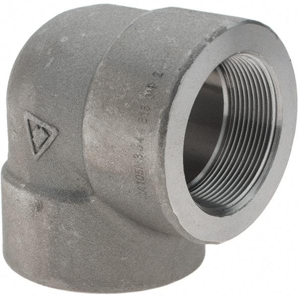 Value Collection - Size 2", Class 3,000, Forged Carbon Steel Black Pipe 90° Elbow - NPT End Connection - Industrial Tool & Supply