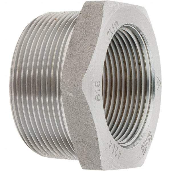 Value Collection - Size 2 x 1-1/2", Class 3,000, Forged Carbon Steel Black Pipe Bushing - NPT End Connection - Industrial Tool & Supply