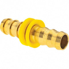 Value Collection - 5/8" ID 5/8 Barbed Push On Hose Splicer - Brass - Industrial Tool & Supply
