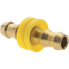 Value Collection - 3/8" ID 3/8 Barbed Push On Hose Splicer - Brass - Industrial Tool & Supply