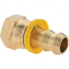 Value Collection - 1/2" ID 1/2 UNF Barbed Push On Female Swivel - Brass - Industrial Tool & Supply