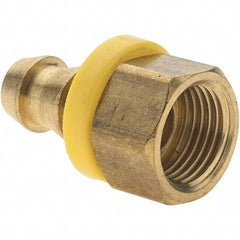 Value Collection - 3/8" ID 3/8 UNF Barbed Push On Inverted Female Rigid Fitting - Brass - Industrial Tool & Supply