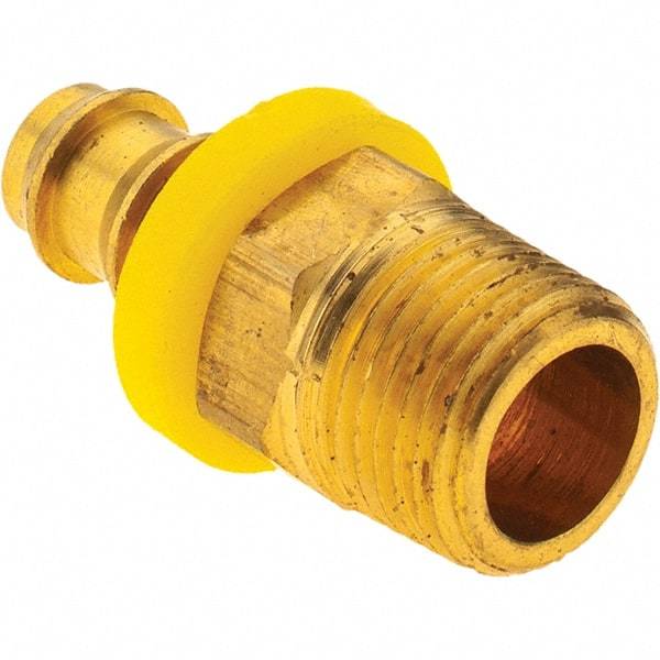 Value Collection - 3/8" ID 3/8 NPT Barbed Push On Male Fitting - Brass - Industrial Tool & Supply
