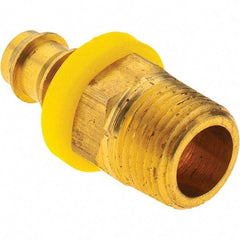Value Collection - 3/8" ID 3/8 NPT Barbed Push On Male Fitting - Brass - Industrial Tool & Supply