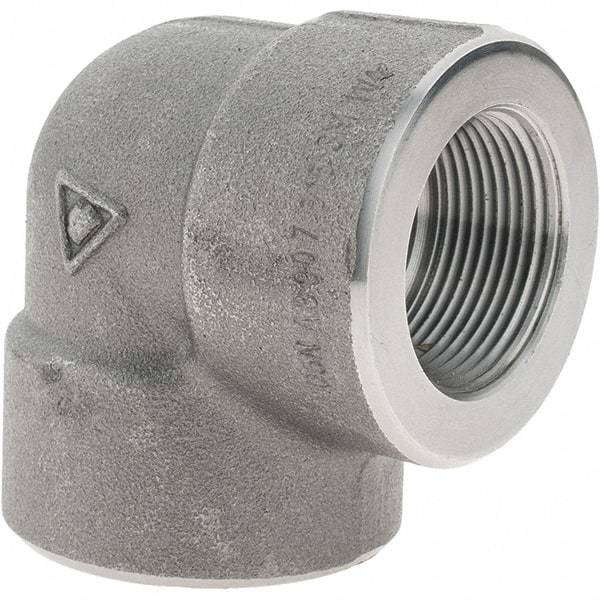 Value Collection - Size 1-1/4", Class 3,000, Forged Carbon Steel Black Pipe 90° Elbow - NPT End Connection - Industrial Tool & Supply