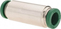 Parker - 5/16" Outside Diam, Nickel Plated Brass Push-to-Connect Tube Union - 300 Max psi, Tube to Tube Connection, Nitrile O-Ring - Industrial Tool & Supply