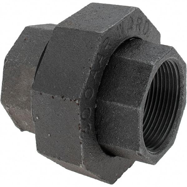 Value Collection - Size 1-1/2", Class 300, Malleable Iron Black Pipe Union - 300 psi, Threaded End Connection - Industrial Tool & Supply