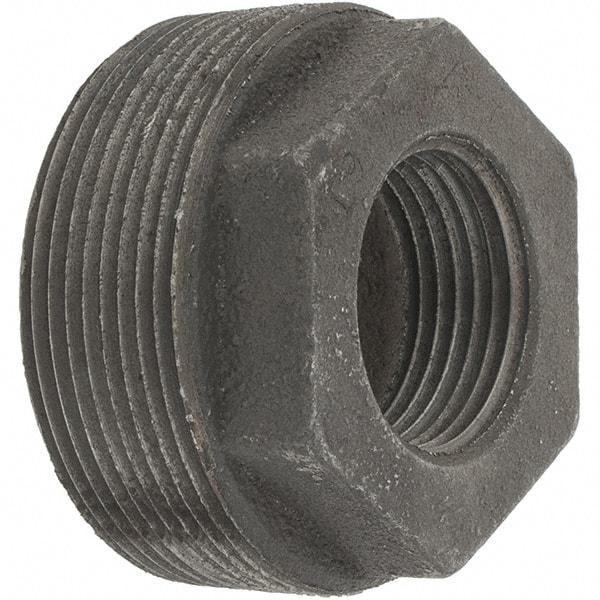 Value Collection - Size 2 x 1", Class 150, Malleable Iron Black Pipe Hex Bushing - 150 psi, Threaded End Connection - Industrial Tool & Supply