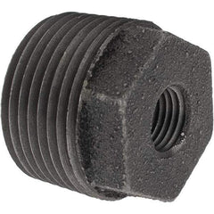 Value Collection - Class 150, 1 x 1/4" Black Pipe Hex Bushing - Threaded, Malleable Iron - Industrial Tool & Supply
