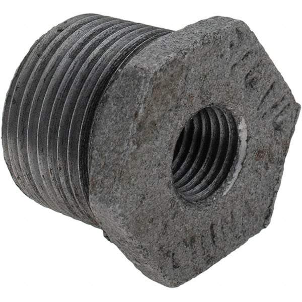 Value Collection - Size 3/4 x 1/4", Class 150, Malleable Iron Black Pipe Hex Bushing - 150 psi, Threaded End Connection - Industrial Tool & Supply
