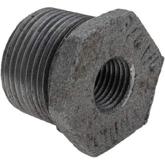 Value Collection - Size 3/4 x 1/4", Class 150, Malleable Iron Black Pipe Hex Bushing - 150 psi, Threaded End Connection - Industrial Tool & Supply