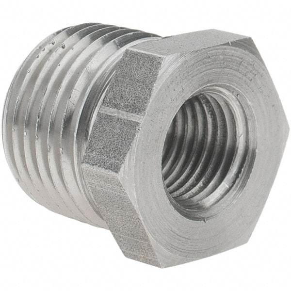 Value Collection - Size 1/2 x 1/4", Class 150, Steel Black Pipe Hex Bushing - 150 psi, Threaded End Connection - Industrial Tool & Supply