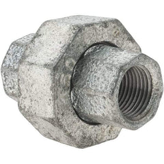 Value Collection - Class 150, 3/8" Galvanized Pipe Union - Threaded, Malleable Iron - Industrial Tool & Supply