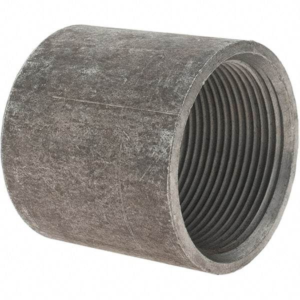 Value Collection - Size 1-1/2", Class 150, Malleable Iron Black Pipe Coupling - 150 psi, Threaded End Connection - Industrial Tool & Supply