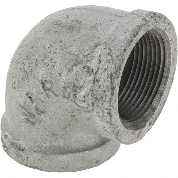Value Collection - Class 150, 1-1/4" Galvanized Pipe 90° Elbow - Threaded, Malleable Iron - Industrial Tool & Supply