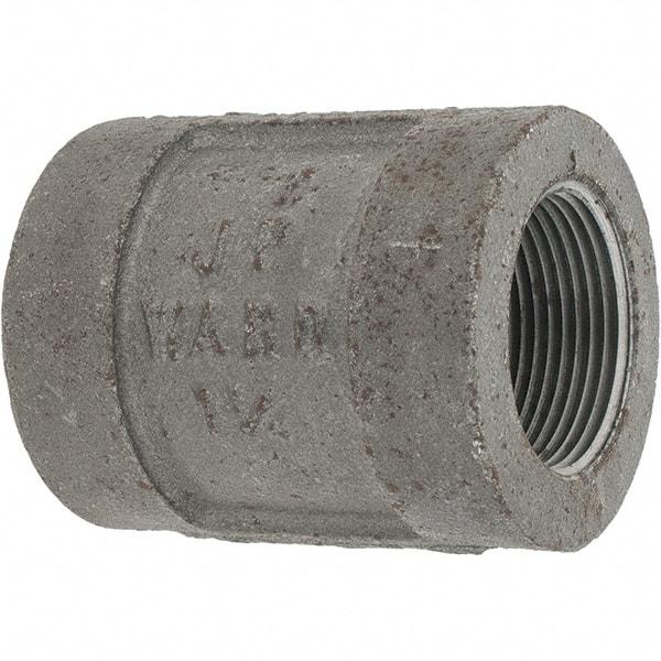 Value Collection - Size 1-1/4", Class 300, Malleable Iron Black Pipe Coupling - 300 psi, Threaded End Connection - Industrial Tool & Supply