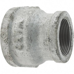 Value Collection - Class 150, 2 x 1-1/2" Galvanized Pipe Reducing Coupling - Threaded, Malleable Iron - Industrial Tool & Supply