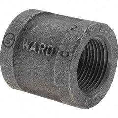 Value Collection - Size 3/4", Class 150, Malleable Iron Black Pipe Coupling (Right Hand) - 150 psi, Threaded End Connection - Industrial Tool & Supply