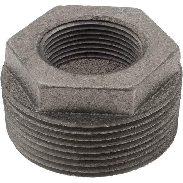 Value Collection - Size 2-1/2 x 1-1/4", Class 150, Malleable Iron Black Pipe Hex Bushing - 150 psi, Threaded End Connection - Industrial Tool & Supply