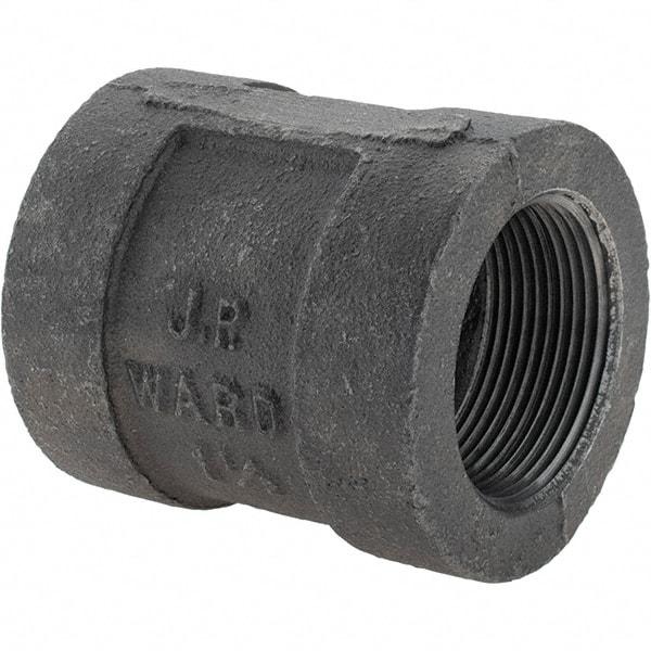Value Collection - Size 1-1/2", Class 300, Malleable Iron Black Pipe Coupling - 300 psi, Threaded End Connection - Industrial Tool & Supply