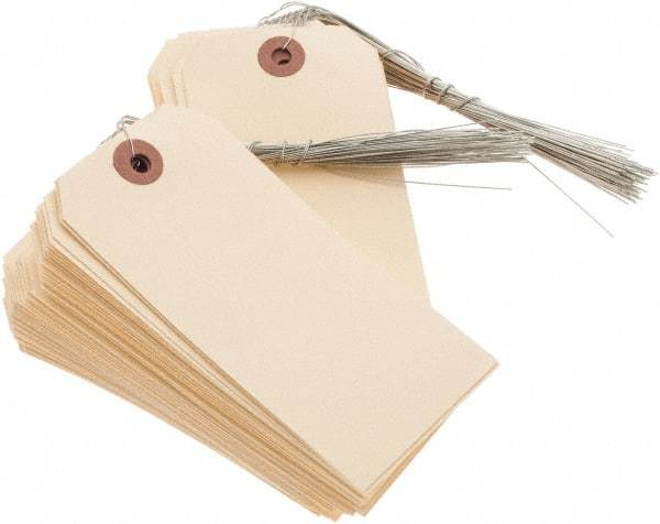 Value Collection - 4-3/4" High x 2-3/8" Long, Safety & Facility Blank Tag - Natural Cardstock - Industrial Tool & Supply