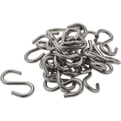 Value Collection - 304 Stainless Steel Uncoated S-Hook - 20 Lb Capacity, 0.12" Wire, 1-5/16" OAL - Industrial Tool & Supply