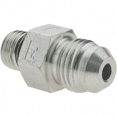 Value Collection - 3/8" Tube OD, 37° Steel Flared Tube Male Connector - 9/16-18 x 7/16-20 ORB, Flare x ORB Ends - Industrial Tool & Supply