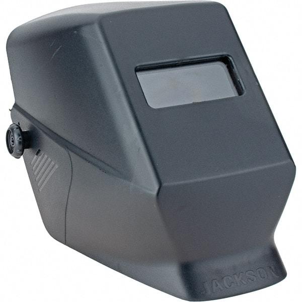 Value Collection - 2" Window Width x 4-1/4" Window Height, Auto-Darkening Lens, Fixed Front Welding Helmet - Blue Lens - Industrial Tool & Supply