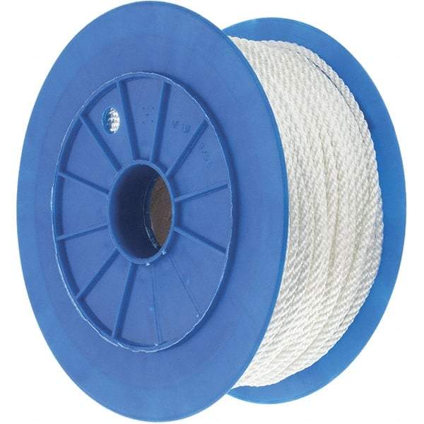 Value Collection - 600' Max Length Nylon Solid Braid Rope - 1/4" Diam, 124 Lb Capacity - Industrial Tool & Supply