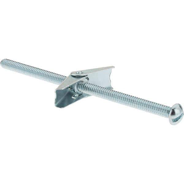 Value Collection - 1/4" Diam, 5" Long, Toggle Bolt Drywall & Hollow Wall Anchor - Steel, Use with Concrete/Masonry, Hollow Tile, Plaster & Wallboard - Industrial Tool & Supply