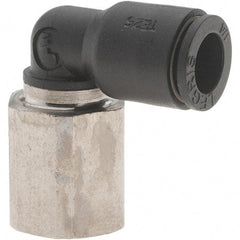 Parker - 1/4" Outside Diam, 1/8 NPT, Nylon Push-to-Connect Tube Female Elbow - 290 Max psi - Industrial Tool & Supply