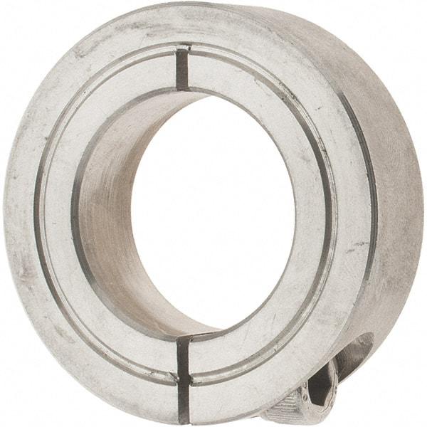 Value Collection - 1" Bore, Stainless Steel, One Piece Clamp Collar - 1-3/4" Outside Diam, 1/2" Wide - Industrial Tool & Supply