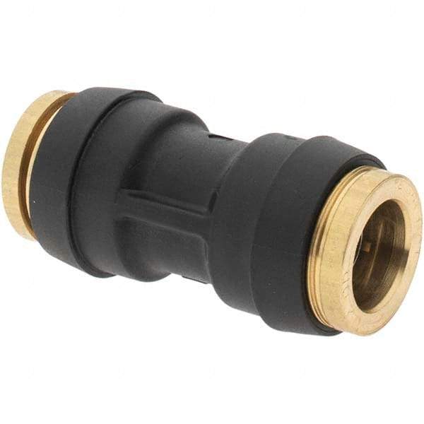 Parker - 1/2" Outside Diam, Brass Push-to-Connect Tube Union - 250 Max psi, Tube to Tube Connection - Industrial Tool & Supply