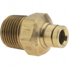 Parker - 1/4" Outside Diam, 3/8 NPT, Metal Push-to-Connect Tube Male Connector - 250 Max psi, Tube to Male NPT Connection, Buna-N O-Ring - Industrial Tool & Supply