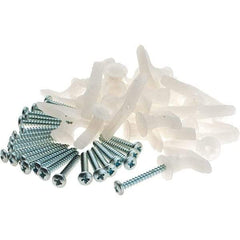 Value Collection - 5/16" Diam, 1/2" Thick, Plastic Toggle Drywall & Hollow Wall Anchor - Plastic, Use with Concrete/Masonry & Wallboard - Industrial Tool & Supply