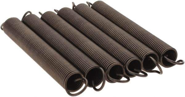 Value Collection - 3/8" OD, Steel Extension Spring - 1.9 Lb/In Rating - Industrial Tool & Supply