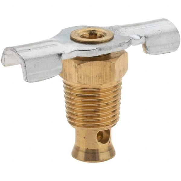 Value Collection - 1/8" Pipe, External Seat Drain Cock & Shutoff Valve - 1/8 Thread, 150 Max psi, 1-1/8" Long - Industrial Tool & Supply